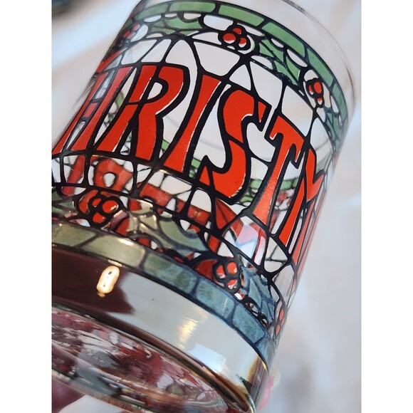 1970s Cera Houze Merry Christmas Seasons Greetings Gold Trimmed Set Of 4 Glasses - Picture 10 of 16